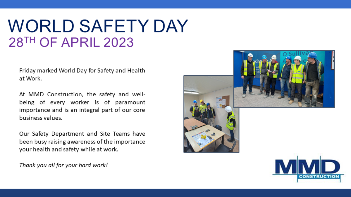 World Day for Safety and Health at Work 2023 MMD Construction